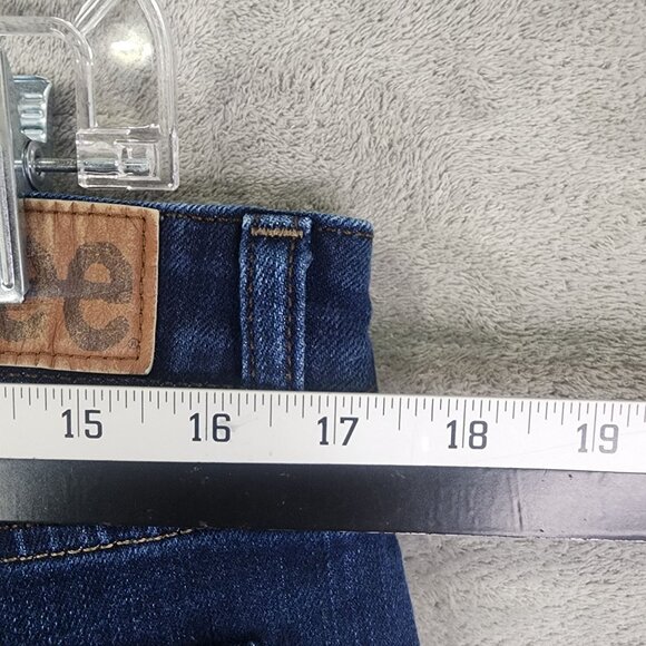 Womens Lee Denim Blue Jeans Tapered Leg Mid Rise Dark Wash Size 16L - Picture 7 of 10